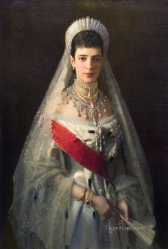イワン・クラムスコイ Painting - マリア・フョードロヴナ皇后の肖像 民主党イワン・クラムスコイ
